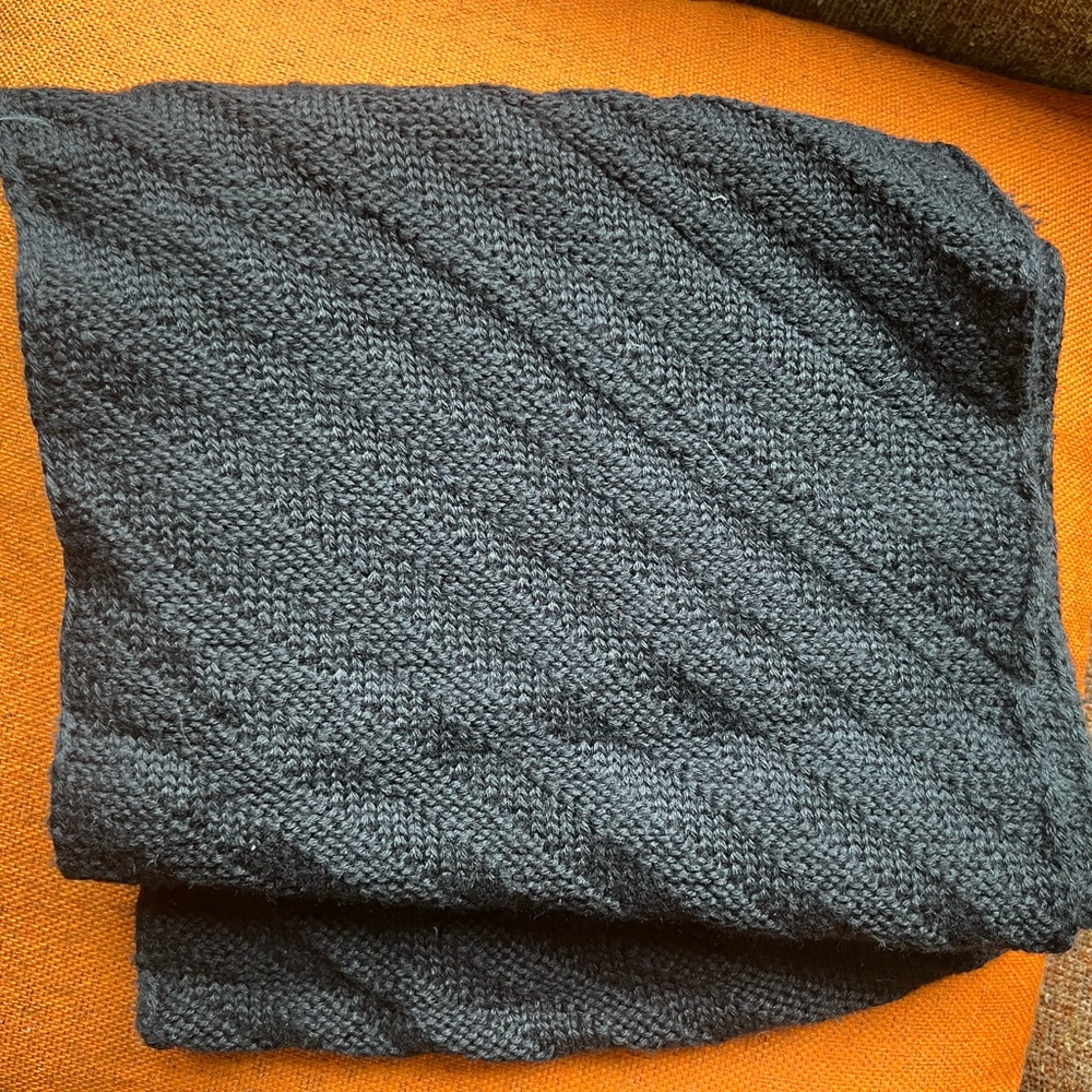 Emporio Armani Black Textured Knit Scarf